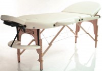 Drevené masážne lehátko RestPro® Classic-3 OVAL SET - krémové (192x70cm) - BAZAR#86