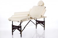 Drevené masážne a kozmetické lehátko RestPro® VIP4 SET - krémové (192x70cm)
