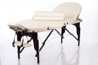 Drevený masážny stôl RestPro® VIP3 OVAL SET - krémový (192x70cm)