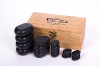 Sada lávových kameňov RestPro® - 20ks (v bambusovej škatuli)