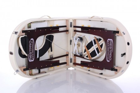 Drevený masážny stôl RestPro® VIP3 OVAL SET - krémový