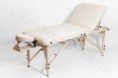 Drevený masážny stôl Clap Tzu Classic Rest Set - krémový (186x71cm)